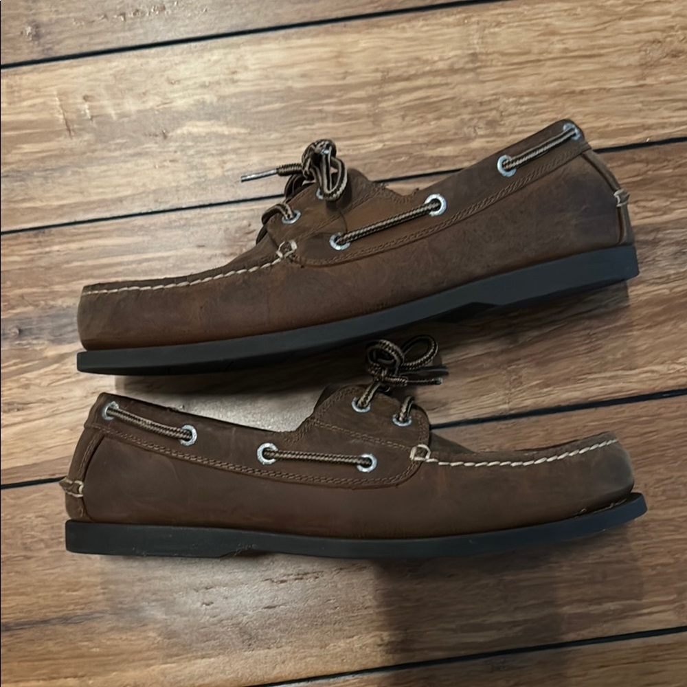 Men's Brown Leather Boat Shoes Loafers Dockers